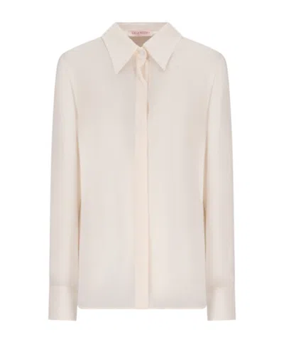 Valentino Long-sleeved Shirt In Ivory White