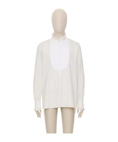Valentino Long-sleeved Shirt In Ivory White
