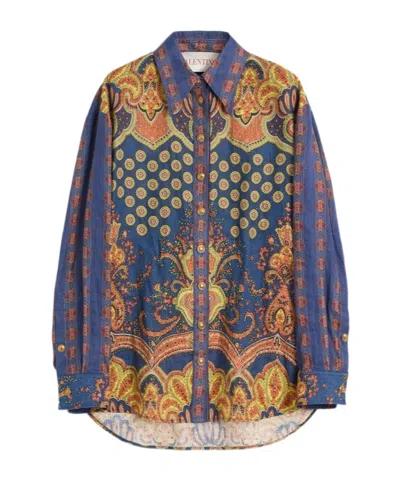 VALENTINO SHIRT IN LINO PAISLEY MEDAGLIONI VOYAGE IMAGINAIRE
