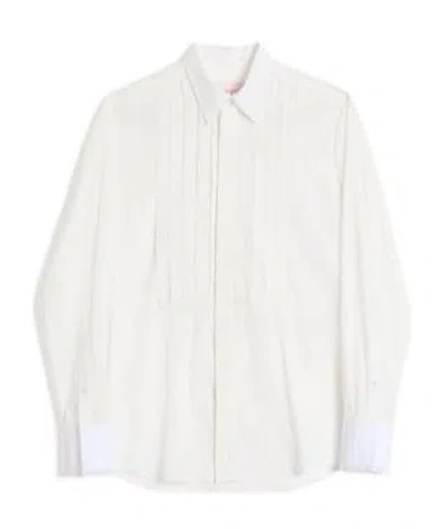 Valentino Cotton Lace-trim Shirt In White
