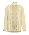 Valentino Crepe De Chine Long-sleeved Blouse In Nude