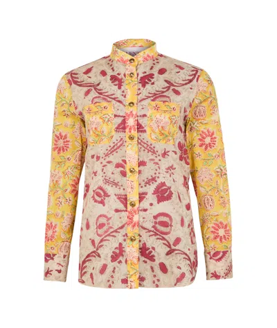 Valentino Crewneck Floral Pattern Collared Neck In Multi