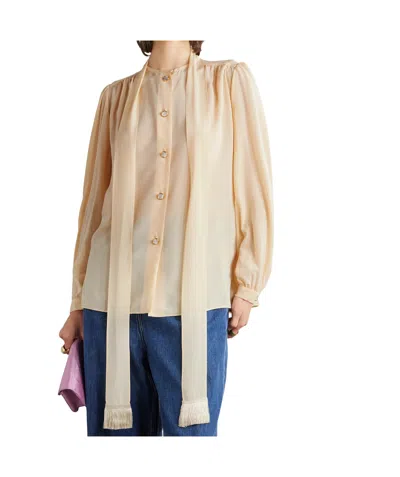 Valentino Long-sleeved Shirt In Nude