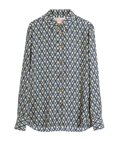 VALENTINO VALENTINO CURVED HEM BUTTON-UP SHIRT