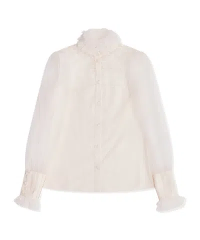 Valentino Long-sleeved Shirt In White