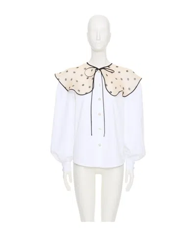 VALENTINO VALENTINO BIB COLLAR BUTTON-UP SHIRT