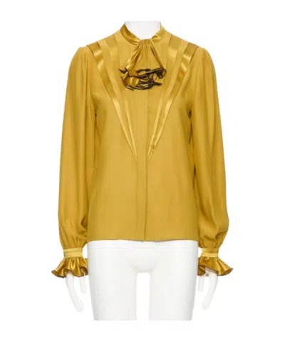 Valentino Long-sleeved Shirt In Yellow