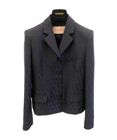 Valentino Long-sleeved Suit Coat In Black