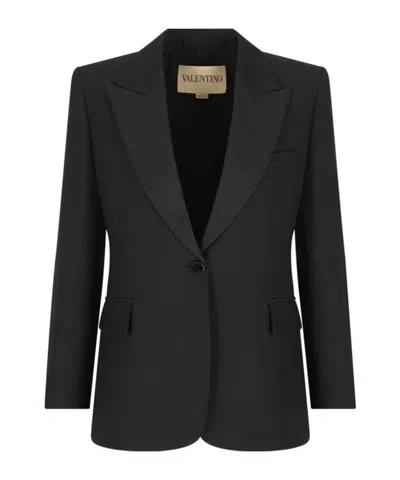 Valentino Long-sleeved Suit Jacket In Black