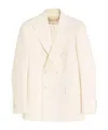 Valentino Double-breasted Peak-lapel Blazer In Neutral