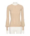 Valentino Long-sleeved Sweater In Beige