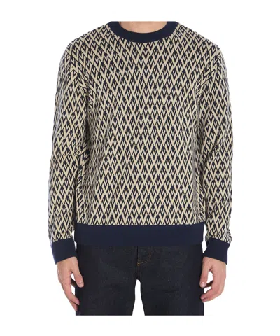 VALENTINO VALENTINO GARAVANI TOUTE LA V JACQUARD KNIT SWEATER