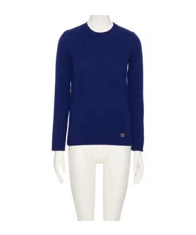 Valentino Long-sleeved Sweater In Blue
