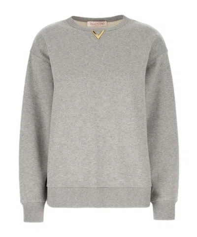 Valentino Grey Cotton Blend Oversize Sweatshirt In Grau