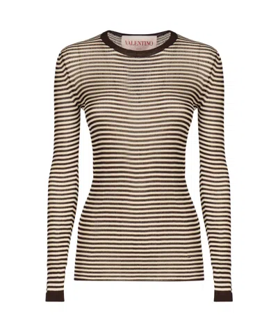 Valentino Long-sleeved Sweater In Nude