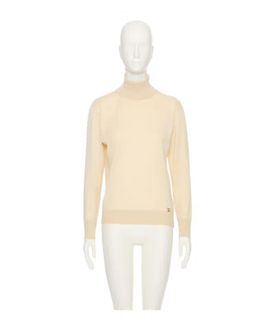 Valentino Long-sleeved Sweater In Nude