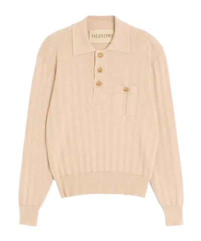 VALENTINO RIBBED COTTON POLO SHIRT