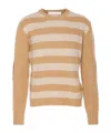 Valentino Striped Wool And Cashmere-blend Jumper In Nude