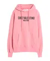 Shop Valentino Cotton Sweatshirt With Hood And Chez  Print In Pink