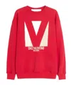 Valentino Chez Logo Print Sweatshirt In Red