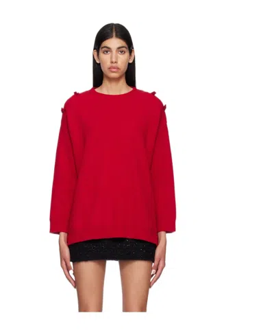 Valentino Long-sleeved Sweater In Red