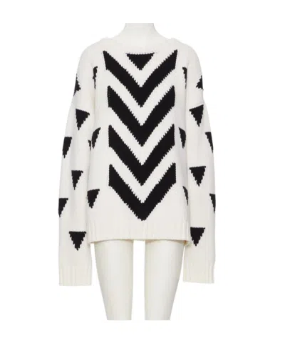 Valentino Long-sleeved Sweater In White