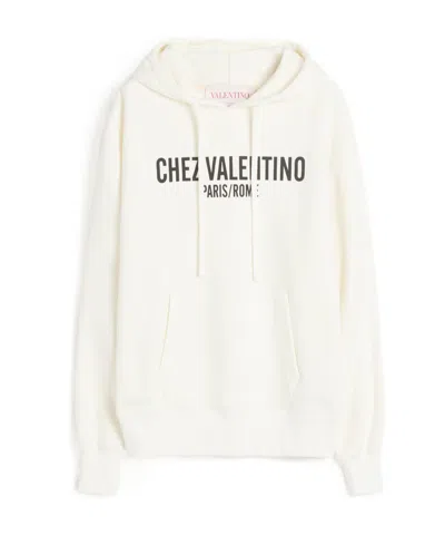 VALENTINO VALENTINO LOGO PRINTED DRAWSTRING HOODIE