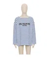 Valentino Chez Logo Long-sleeved Stripe T-shirt In White