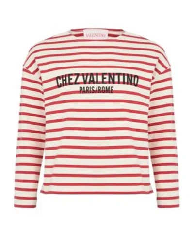 Valentino Garavani Cotton Long Sleeve T-shirt With Print In Multi