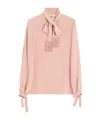 Valentino Silk Fringed Blouse In Pink