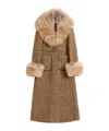 Valentino Long-sleeved Wool Coat In Brown