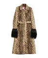 Valentino Mantel Aus Wollstoff Mit Jaguar-punktendruck Frau Animalier 48 In Nude