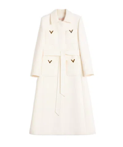 VALENTINO VALENTINO DRILL LONG SLEEVED BELTED COAT