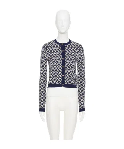 Valentino Long-sleeved Wool Sweater In White