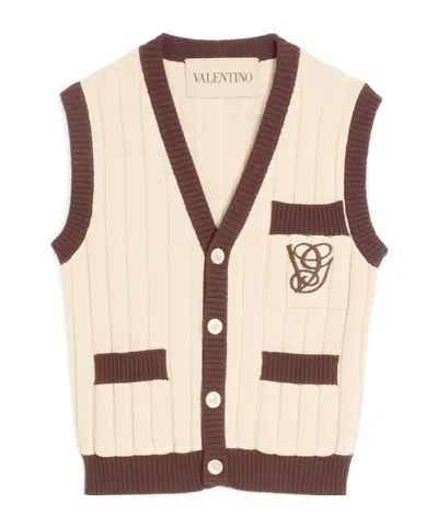 Valentino Long Sleeves, Crew Neck And Ribbed Details.... In Nude