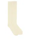 Valentino Perforated Cotton Socks With V-logo In Neutral