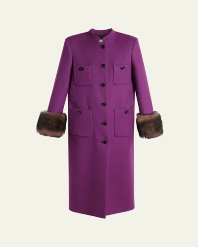 Valentino Long Wool Coat In Multi