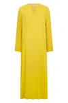 Valentino Long Yellow Elegant Dress With Long Sleeves In Yellow