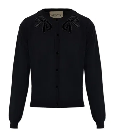 Valentino Long-sleeve Cardigan In Black