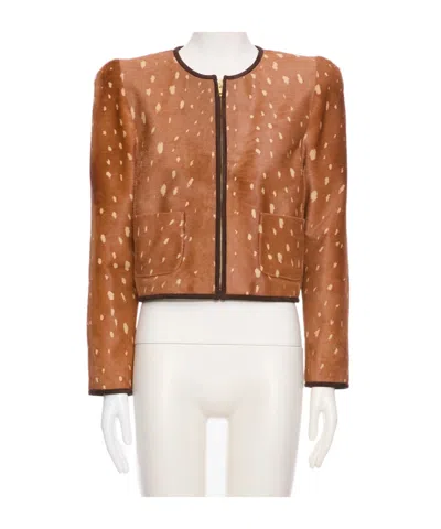 Valentino Long-sleeve Casual Jacket In Brown
