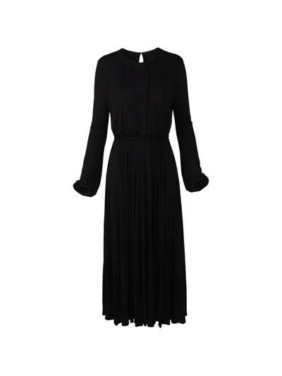 Valentino Long-sleeve Maxi Dress In Black