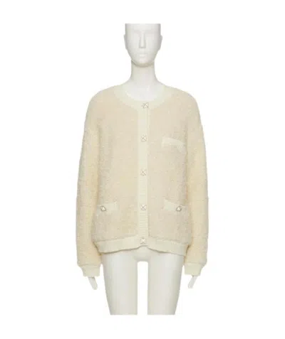 Valentino Long-sleeved Button-down Casual Jacket In White
