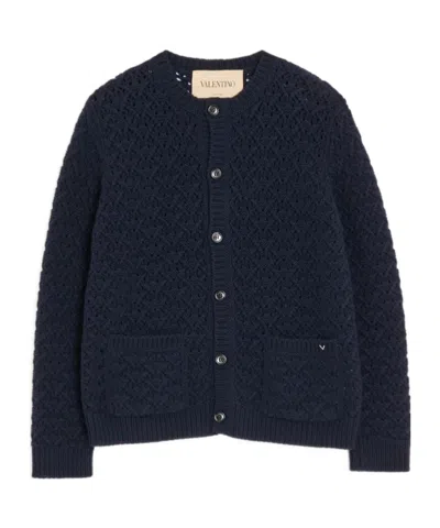 Valentino Long-sleeved Cardigan In Blue