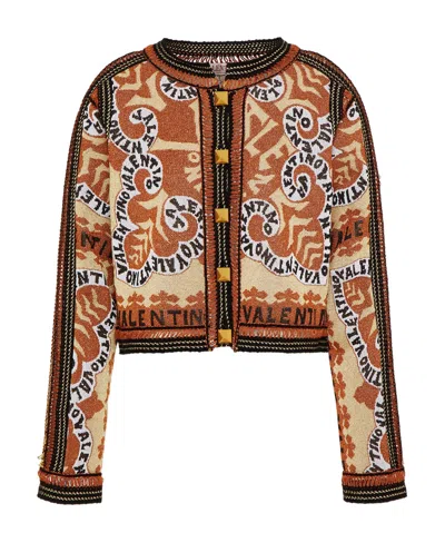 Valentino Long-sleeved Casual Jacket In Multi