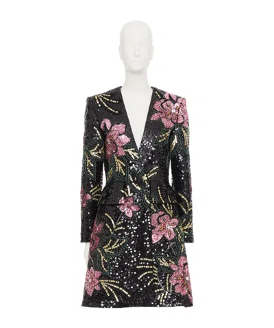 Valentino Long-sleeved Coat In Black