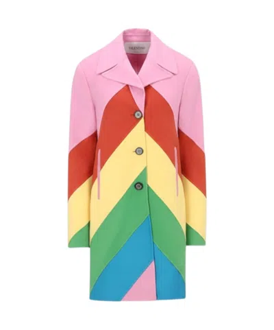 Valentino Long-sleeved Coat In Multi