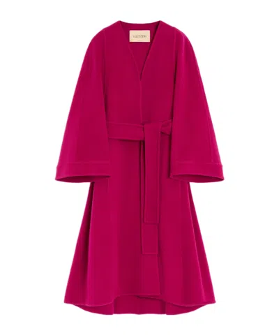 Valentino Long-sleeved Coat In Pink