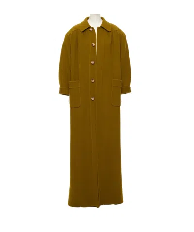 Valentino Long-sleeved Coat With A Lapel Collar In Gold