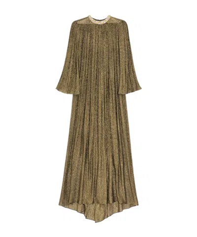 Valentino Lurex Embellished Gown In Brown