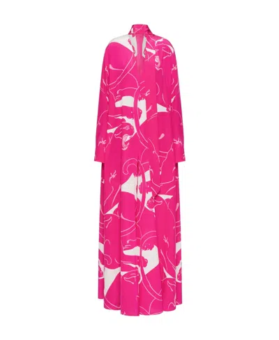 Valentino Long-sleeved Jumpsuit In Pink